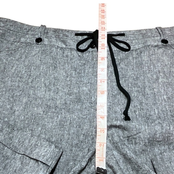 ENCORE Linen Blend Wide Leg Capri Drawstring Waist Front / Back Pockets US Sz 16 - Picture 7 of 10